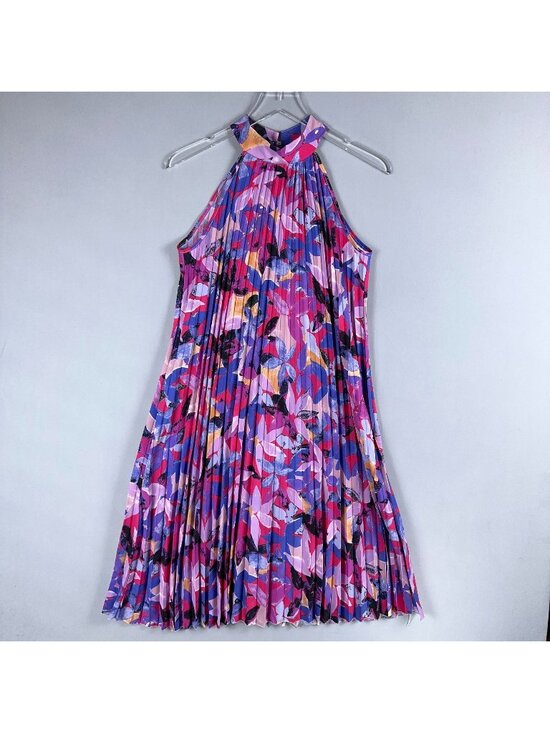 SHEIN Dresses & Skirts - Shein Dress Size Small Sleeveless Floral Pleated Halter Neck Midi Multicolor